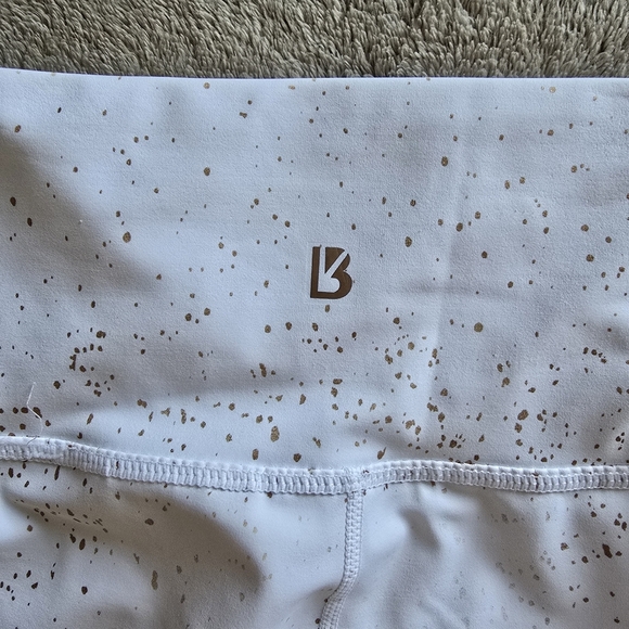 BuffBunny High Waist Dazzle White Rose Gold Splatter Leggings size small - Picture 7 of 11